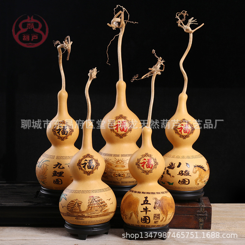 厂家批发葫芦大中小号烙画雕刻工艺葫芦居家装饰摆件地摊货源
