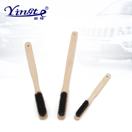 Car engine cleaning brush, car steel wheel brush, wheel hub cleaning brush, multi-purpose long bamboo handle brush, horsehair cleaning brush