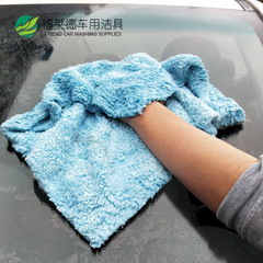 Car wash towel 40*40 thickened hot coral velvet car towel absorbent microfiber towel car supplies