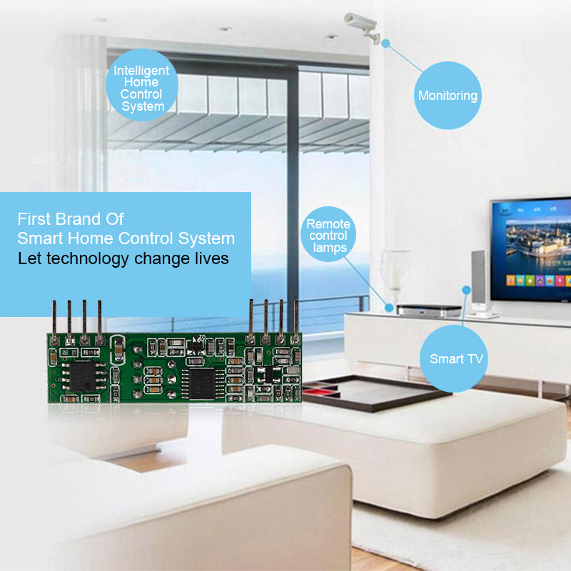 无线接收模块 433/315M 超外差超再生3-5V无线传输 带解码模块