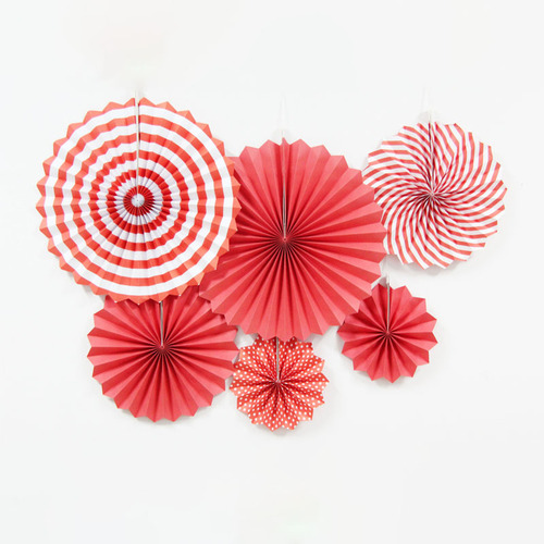 Red Flower Paper Fan for Spring Festival, Wedding Celebration, Festival Decoration, Red Paper Fan with New Year Fortune, Paper Fan Folding, Wholesale Red Fortune Fan
