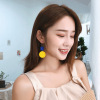 Two-color wooden earrings, Korean style, simple and elegant design