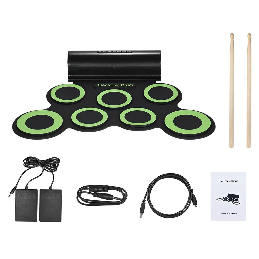 Folding drums, handheld electronic megaphone charging