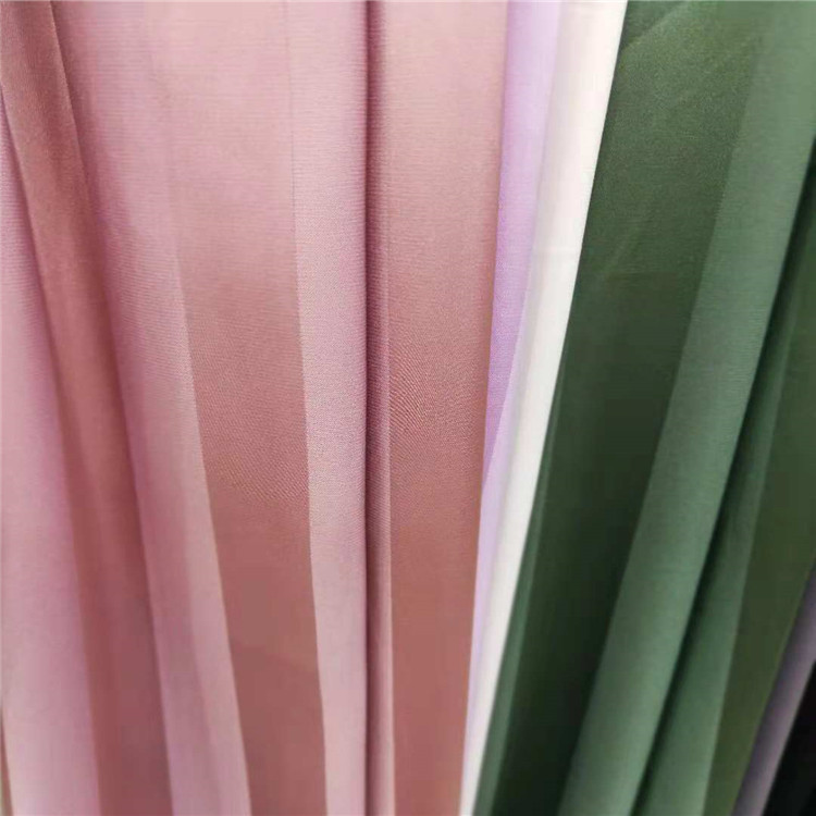 现货仿真丝提花面料 色丁提花条子 春夏时尚女装衬衫裙装布料批发