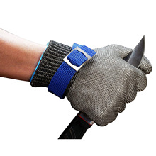 跨境现货316不锈钢金属铁手 5级防割纯钢丝耐磨验厂屠宰手套批发