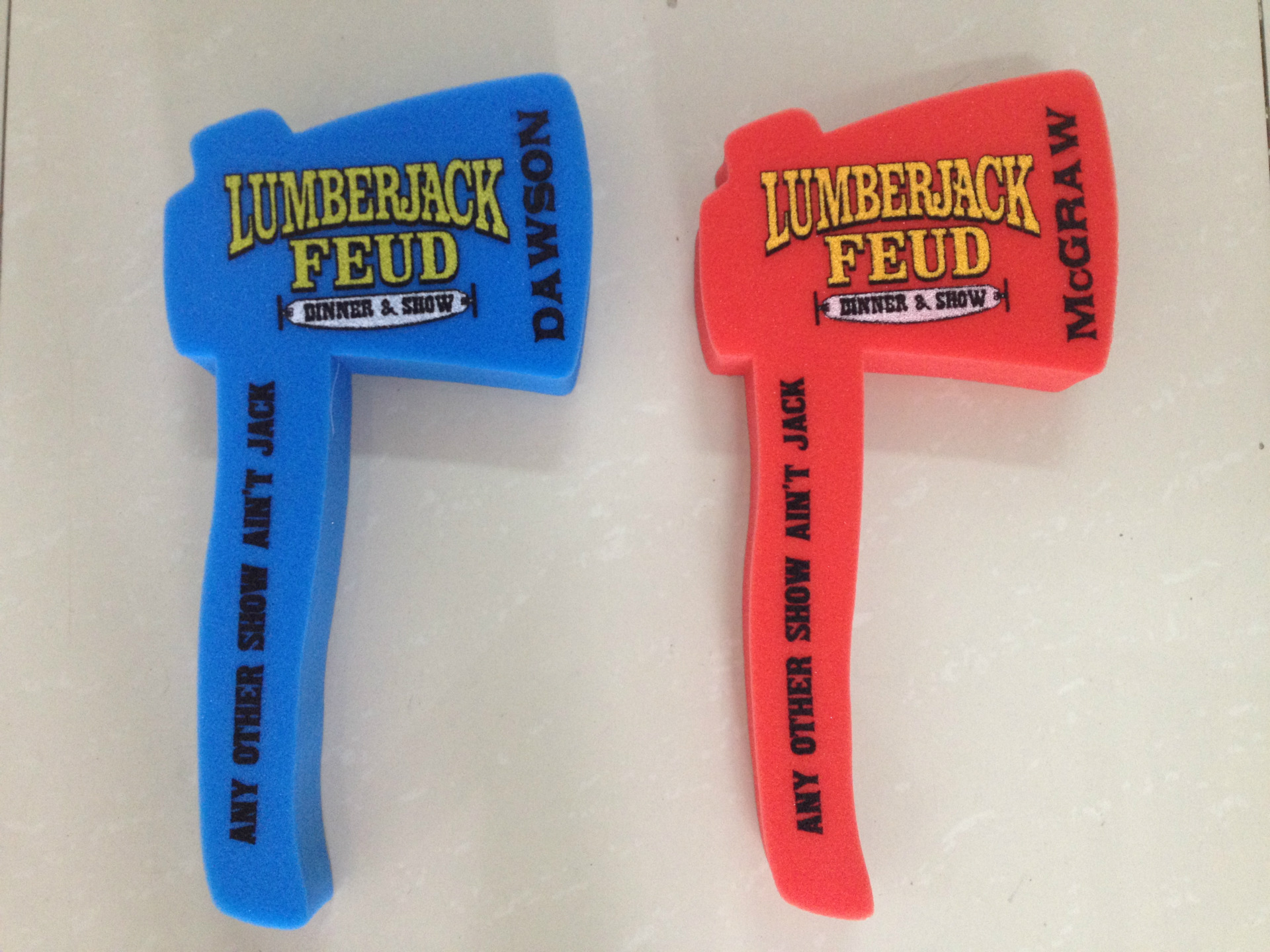 专业设计定 做斧头形状海绵、异形海绵、可印LOGO、啦啦队专用