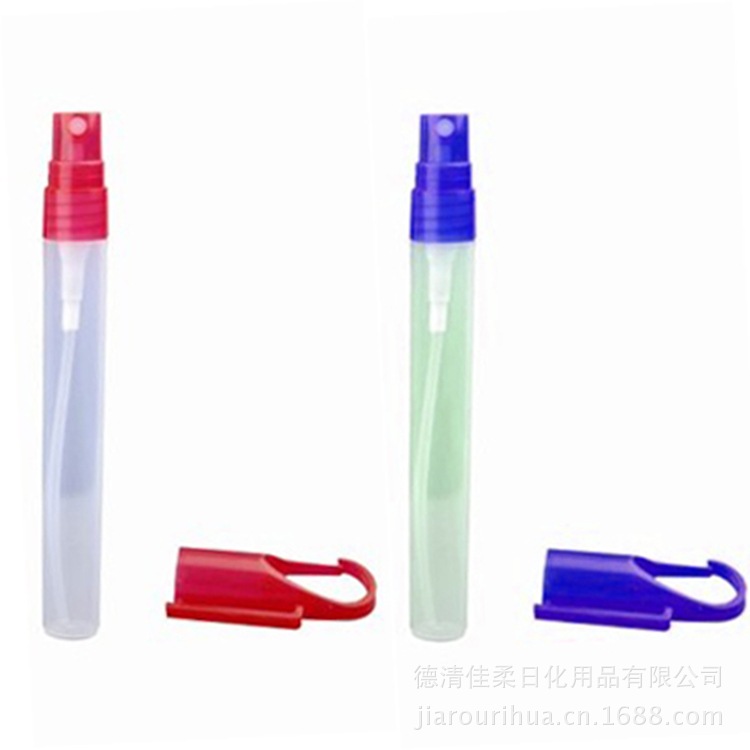 跨境厂家直销批发迷你便携10ml挂钩喷雾笔瓶免洗洗手液香水分装瓶