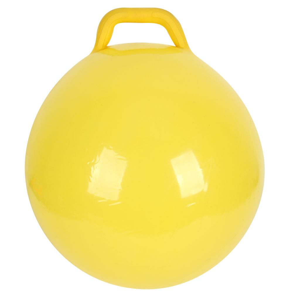 Venta al por mayor de color sólido sin patrón Bola de mango inflable Bola de salto de cuerno de juguete de PVC PARA NIÑOS 4 colores opcionales 1 lote