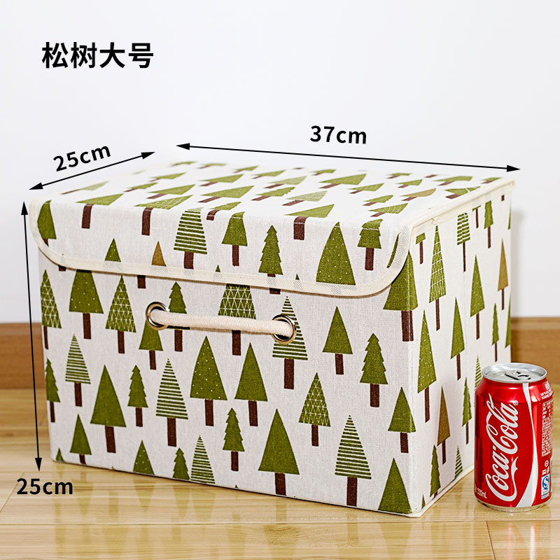 Caja de almacenamiento de tela de lino de algodón cubierta de tamaño pequeño grande caja de almacenamiento de ropa interior caja de almacenamiento de ropa no tejida image 17
