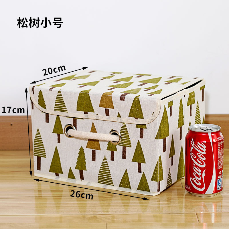 Caja de almacenamiento de tela de lino de algodón cubierta de tamaño pequeño grande caja de almacenamiento de ropa interior caja de almacenamiento de ropa no tejida image 11