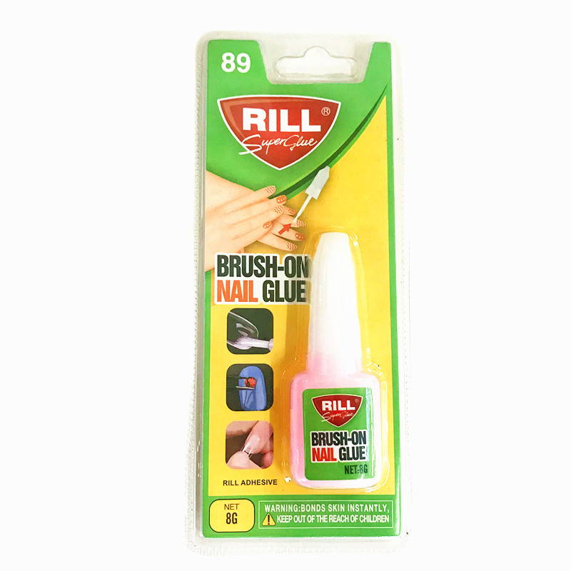 欧标粉红色带刷粘指甲胶外贸出口美甲专用胶水粘甲片胶Nail glue