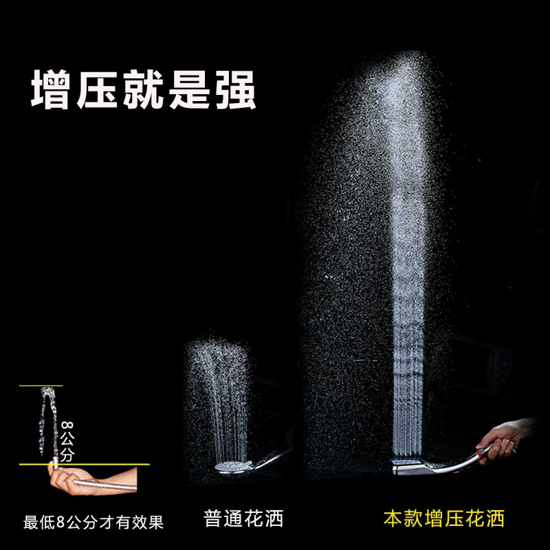 Заводской лимит на 300 отверстий, поток Boost Shower, ручной душ, суперзаряженная лотосовая коробка, водонепроницаемая лампа - экономия воды - фонарь
