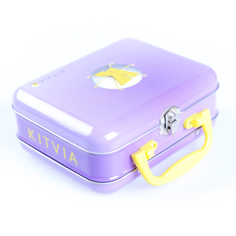 源头厂家批发马口铁午餐盒带手挽儿童精美手挽罐翻盖锁扣午餐铁罐