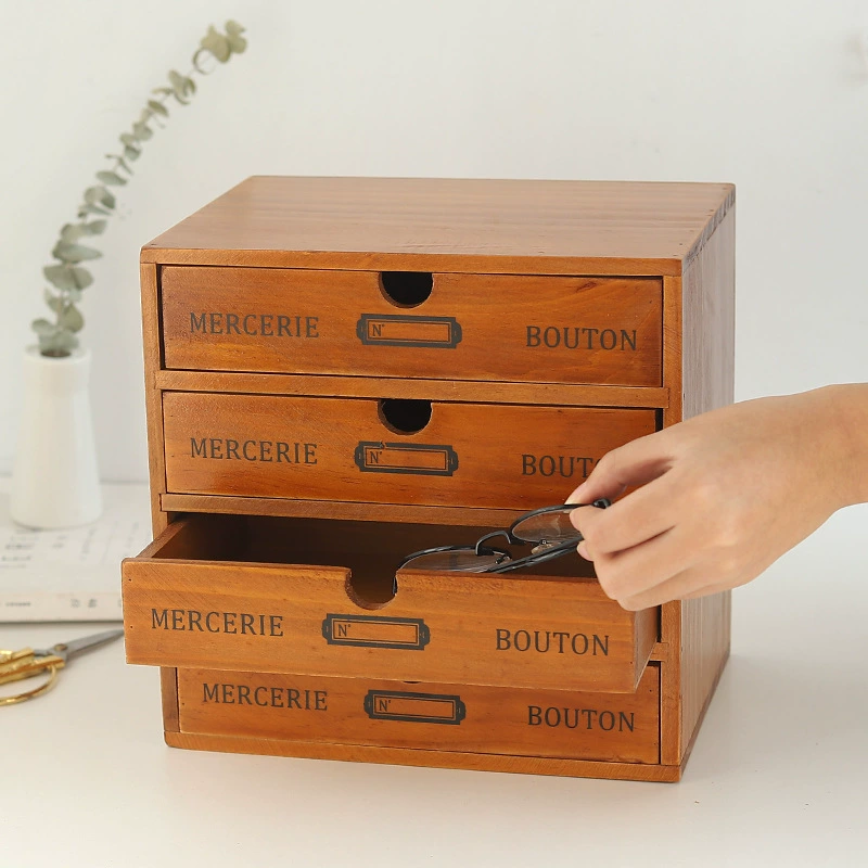 Zakka продуктовый retro дерево рисунок ящик для хранения