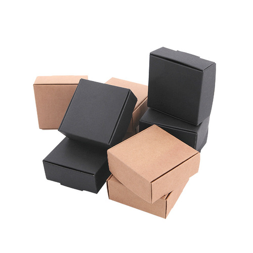 Handmade soap packaging box Kraft paper box Black card trinket paper box Wedding candy moon cake box Aircraft box customization