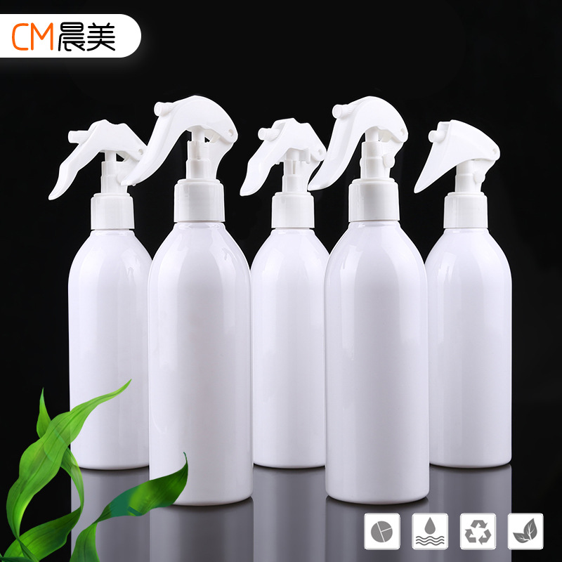 En stock al por mayor botella de spray de ratón 300ml botella de spray cosmético blanco botella de plástico para mascotas