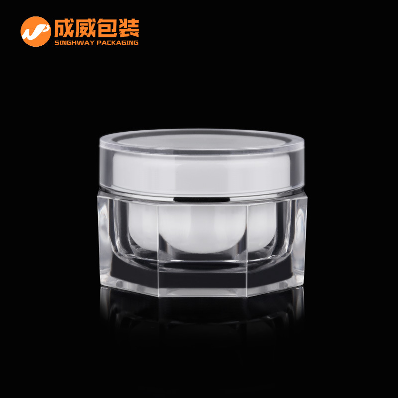 15g透明50g亚克力ps八角形膏霜瓶面霜眼霜美白祛斑霜乳液分装瓶