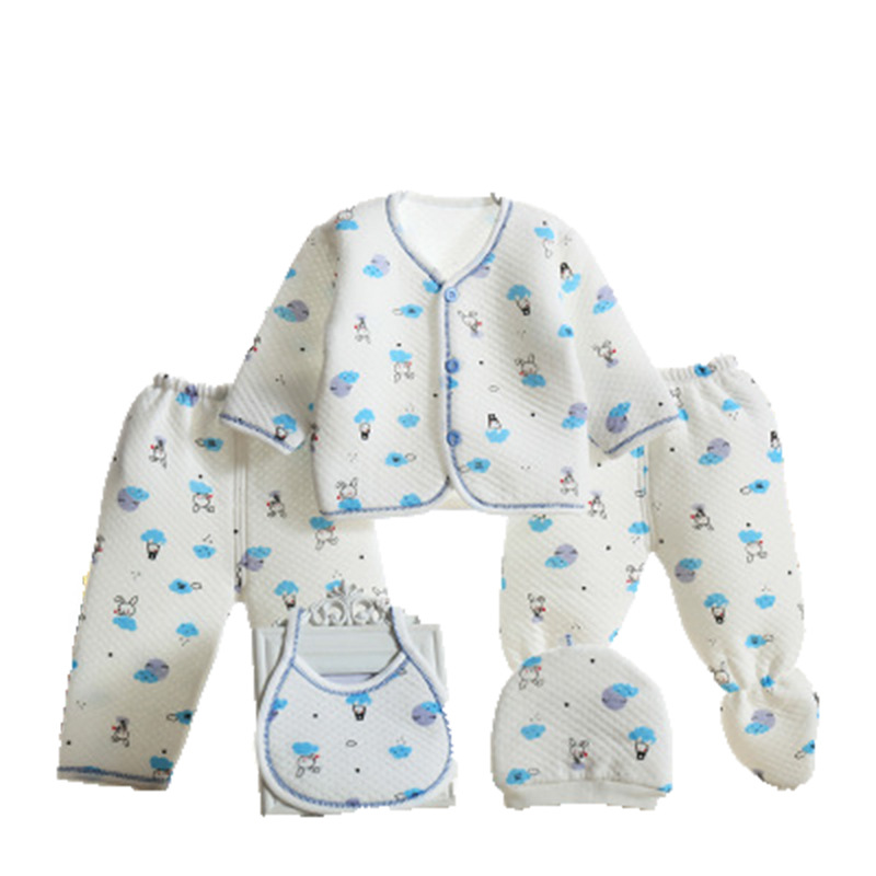 Productos al por mayor para bebés y maternidad, ropa para recién nacidos, conjunto de cinco piezas de algodón para bebés, envío directo de prendas de una pieza para recién nacidos.