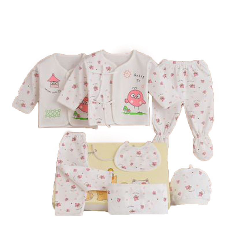 Nuevo traje de bebé primavera y otoño bebé algodón conjunto de siete piezas Otoño e Invierno recién nacido niños ropa suministros
