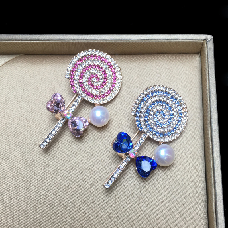 New alloy natural freshwater pearl brooch finished lollipop corsage gift Korean pearl brooch manufacturers