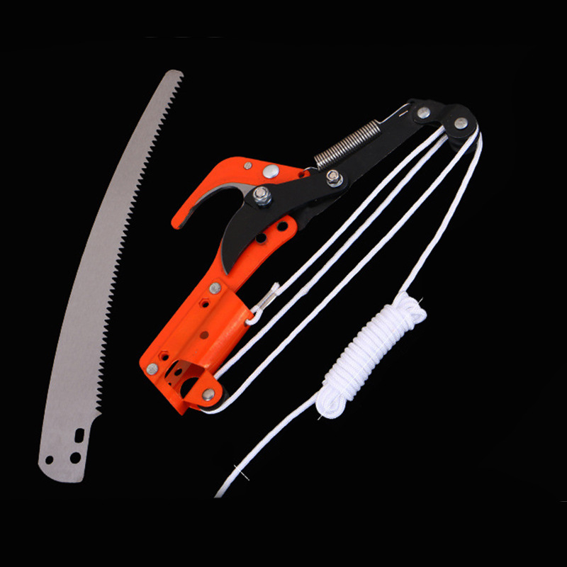 Hecho a mano 2-en-1 vio rama alta Tijeras de sierra de doble propósito tijeras de podar telescópicas alargadas polea de varilla telescópica rama de fruta tijeras de rama gruesa