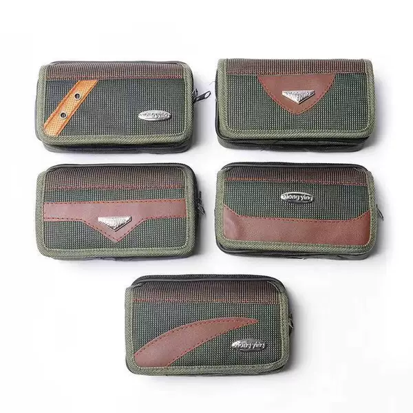 Factory wholesale belt mobile phone Bag Men's canvas leather multi-functional casual change key bag horizontal wholesale