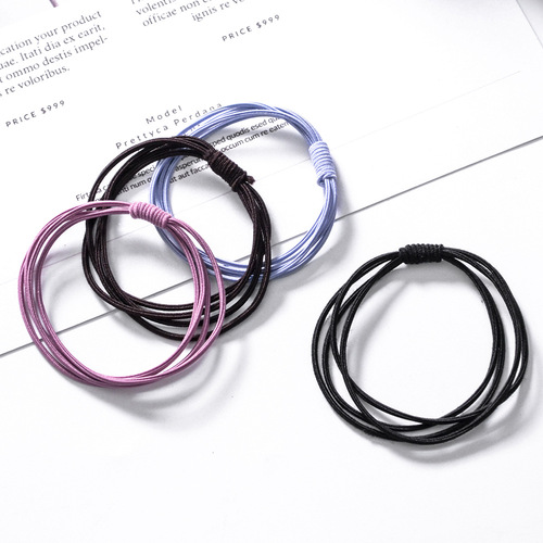 New Korean-style four-in-one popular high-elastic hair tie durable basic hair tie simple headband hair accessory
