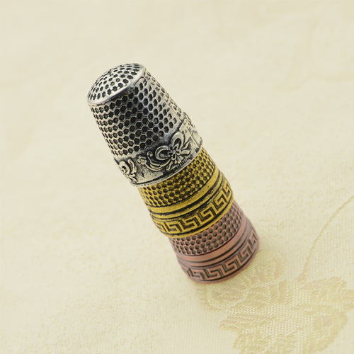 JP three-color retro pure copper thimble cap finger cot household sewing DIY patchwork tools needlework set accessories