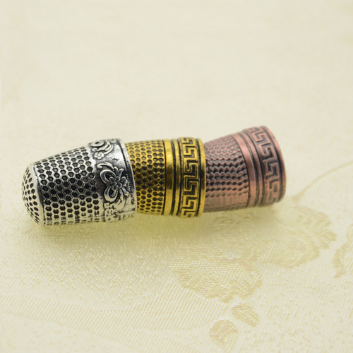 JP three-color retro pure copper thimble cap finger cot household sewing DIY patchwork tools needlework set accessories
