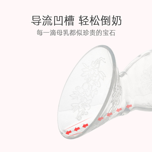 Full silicone breast pump, manual breast pump, partner milking, anti-overflow breast milk collector, automatic collection of breastfeeding