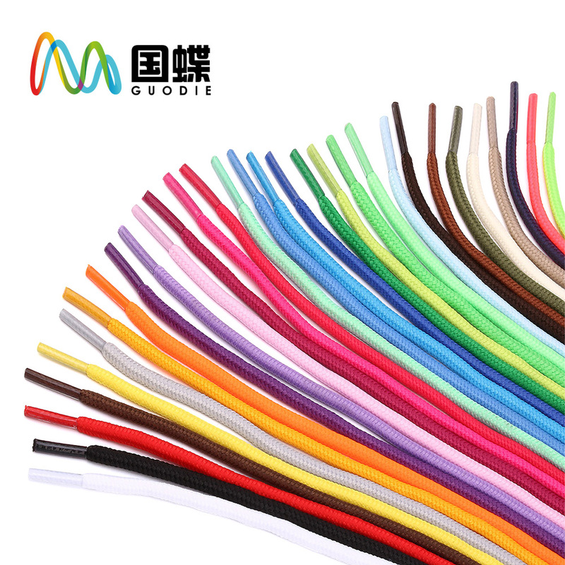 Spot 16 Ingot Round Shoelaces 4mm Colorful Casual Shoes Round Red Thick Shoes Hat Rope 5mm Canvas Shoes Wholesale