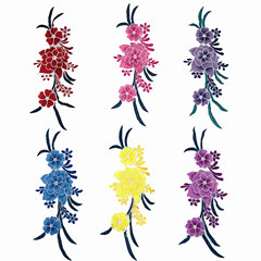 Three-dimensional ethnic Chinese-style embroidered water-soluble collar flowers, hollowed-out design for dance Yangge performance costumes—patch accessories with decorative appliqués