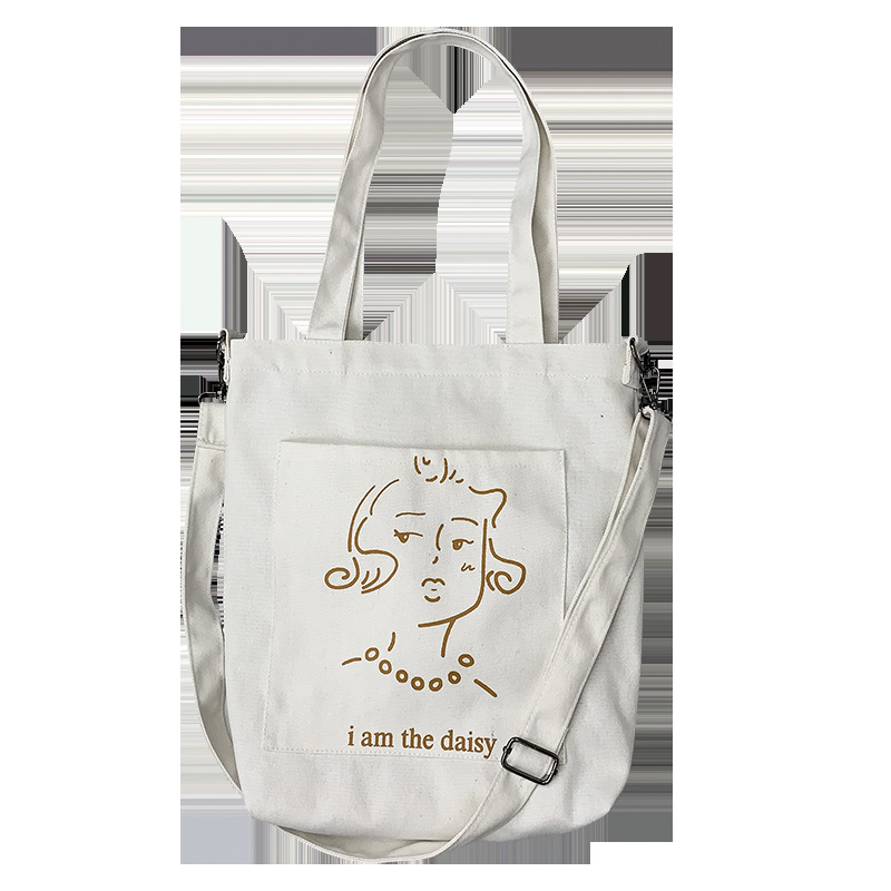 Nueva moda ins desmontable correa de hombro lona bolsa de hombro Corea del Sur estudiante lona bolsa crossbody bolso de las mujeres de una sola pieza entrega