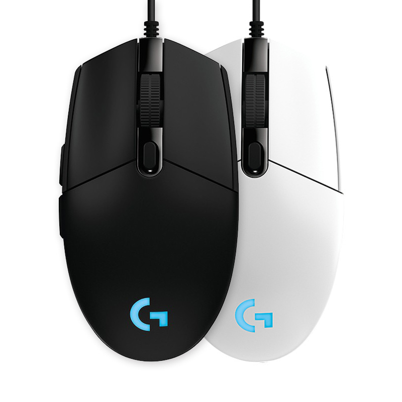 Suitable for Logitech G102 Second Generation Black and White Gaming Competitive Mouse with Macro Settings and Customizable Mechanical Mouse Buttons