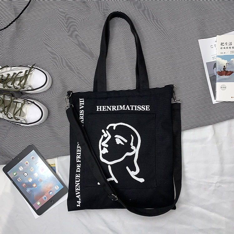 Nueva moda ins desmontable correa de hombro lona bolsa de hombro Corea del Sur estudiante lona bolsa crossbody bolso de las mujeres de una sola pieza entrega