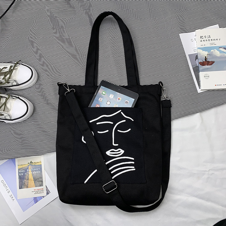 Nueva moda ins desmontable correa de hombro lona bolsa de hombro Corea del Sur estudiante lona bolsa crossbody bolso de las mujeres de una sola pieza entrega