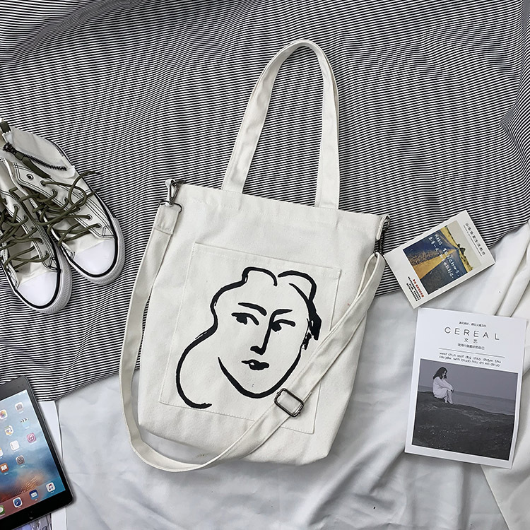 Nueva moda ins desmontable correa de hombro lona bolsa de hombro Corea del Sur estudiante lona bolsa crossbody bolso de las mujeres de una sola pieza entrega