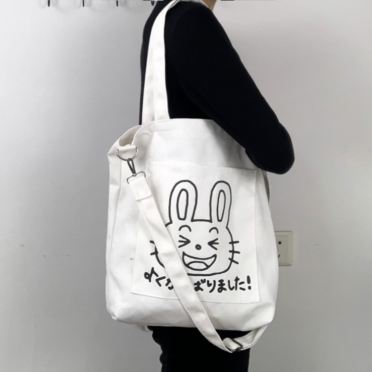 Nueva moda ins desmontable correa de hombro lona bolsa de hombro Corea del Sur estudiante lona bolsa crossbody bolso de las mujeres de una sola pieza entrega