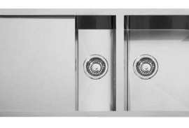 PS-1099    SUS304不锈钢手工水槽双槽加厚洗菜盆洗碗池带沥水板