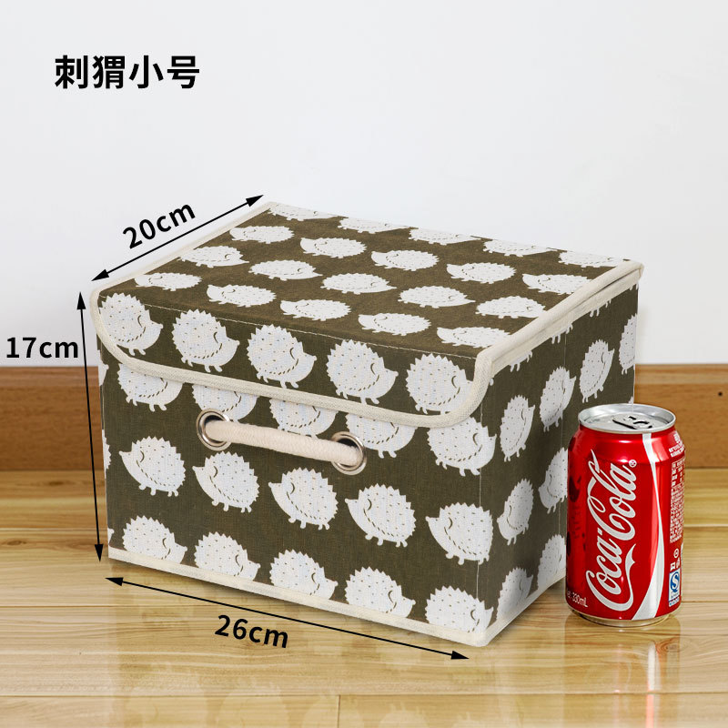 Caja de almacenamiento de tela de lino de algodón cubierta de tamaño pequeño grande caja de almacenamiento de ropa interior caja de almacenamiento de ropa no tejida image 10