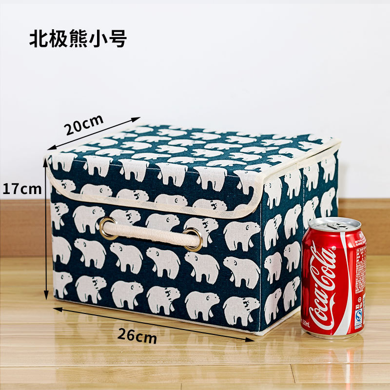 Caja de almacenamiento de tela de lino de algodón cubierta de tamaño pequeño grande caja de almacenamiento de ropa interior caja de almacenamiento de ropa no tejida image 9