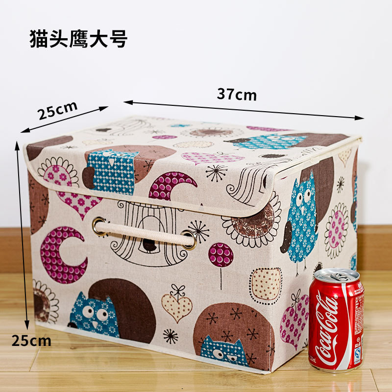 Caja de almacenamiento de tela de lino de algodón cubierta de tamaño pequeño grande caja de almacenamiento de ropa interior caja de almacenamiento de ropa no tejida image 19