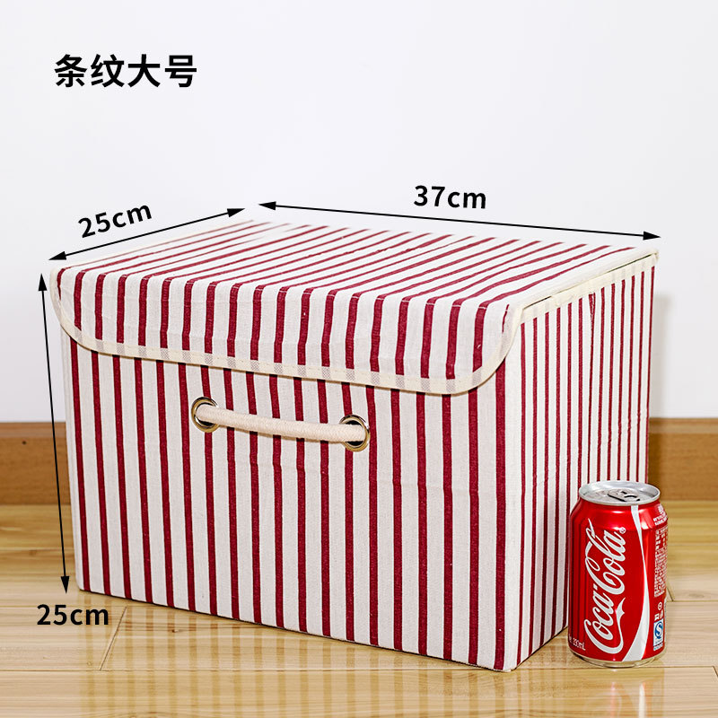 Caja de almacenamiento de tela de lino de algodón cubierta de tamaño pequeño grande caja de almacenamiento de ropa interior caja de almacenamiento de ropa no tejida image 18