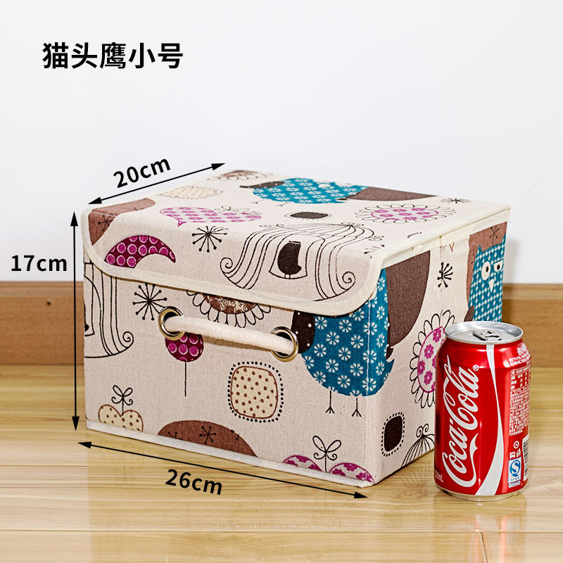 Caja de almacenamiento de tela de lino de algodón cubierta de tamaño pequeño grande caja de almacenamiento de ropa interior caja de almacenamiento de ropa no tejida image 13