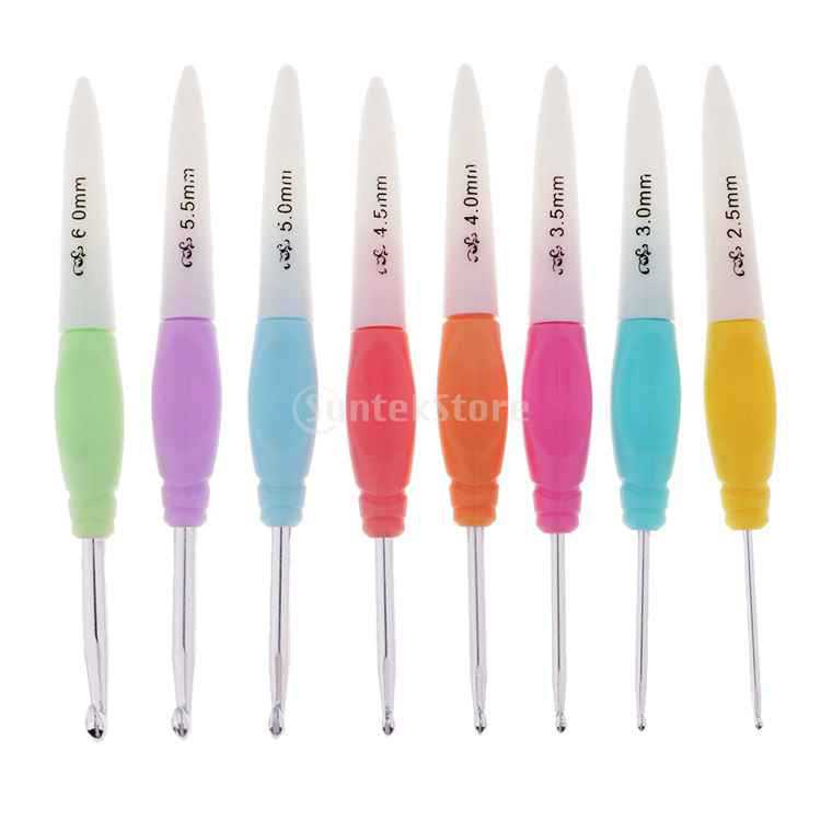 Directo de fábrica DIY suéter aguja tejer herramientas nuevo ganchillo con tapa un conjunto 8 unids PVC embalaje