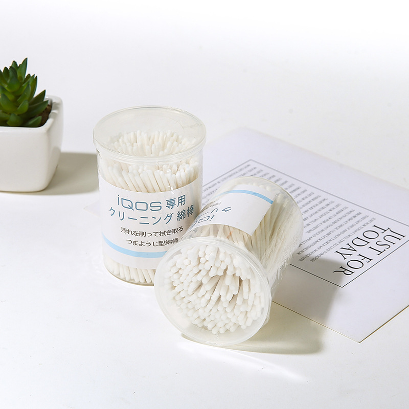 Cylindrical head ultra-fine paper shaft long cotton head disposable cleaning cotton swab