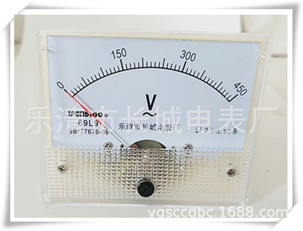 长城电表厂 69L9 450V 交流指针电压表 80*65