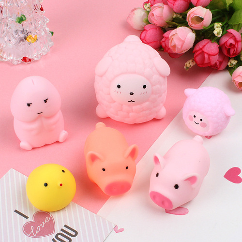Cartoon pink piglet pinch and scream toy to vent pig, cute piglet pinch and scream toy to relieve stress and vent