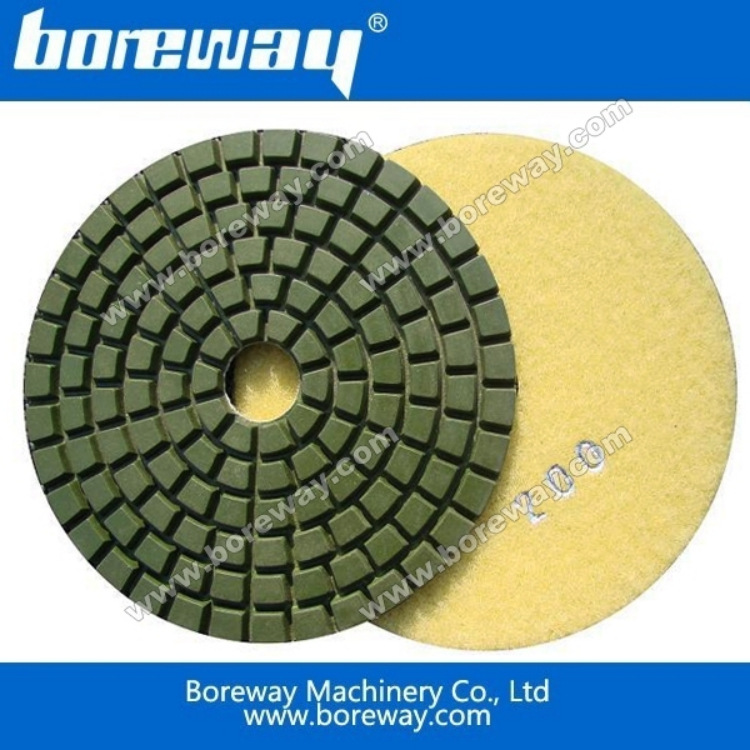 125mm金刚石水磨片 锋利度好的树脂水磨片 艳绿色方格状水磨片