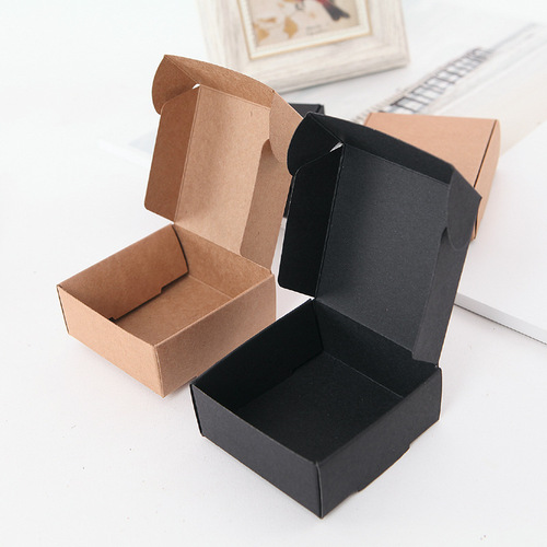 Handmade soap packaging box Kraft paper box Black card trinket paper box Wedding candy moon cake box Aircraft box customization